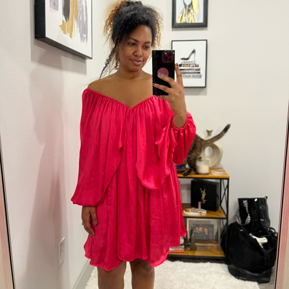 Pink Flowy Mini Dress